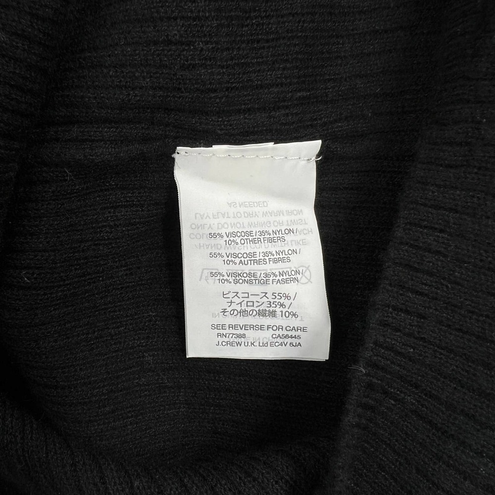MADEWELL Sweater Womens Small Black Ruffle Sleeve Pullover Crew neck Ribbed - Picture 8 of 12